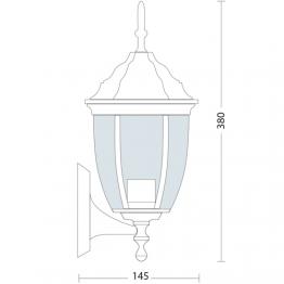 HL275 60W WEISS E27 220-240V GARDEN LAMPE OUTDOOR LAMPE