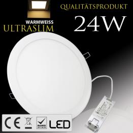 24W Ultraslim LED Panel Einbaustrahler Deckenleuchte Rund Lampe weiss Warmwei HL979L