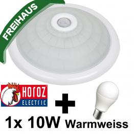 1x 10W LED Warmweiss 3000K Deckenlampe mit Bewegungsmelder 360 Sensor