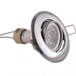 EINBAUSPOT CHROM SCHWENKBAR MIT 3W High Power LED GU10 HL750 naturweiss