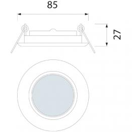 EINBAUSPOT MATT CHROM SCHWENKBAR MIT 3W High Power LED GU10 HL750 naturweiss