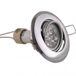 EINBAUSPOT CHROM SCHWENKBAR MIT 5W High Power LED GU10 HL750 kaltweiss