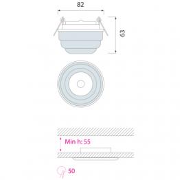 AMALTHEA GLAS EINBAULEUCHTE mit Halogen oder LED Leuchtmittel GELB HL803