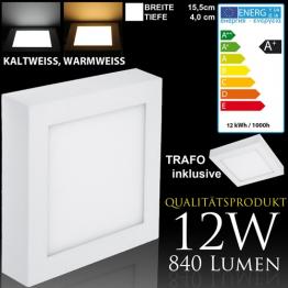 LED Deckenlampe Deckenpanel Panel Eckig Aufputz 12W Warmweiss 3000K HL641L