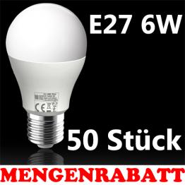 50 Stck LED Leuchtmittel Glhbirne E27, 6W, Warmweiss, HL4306L