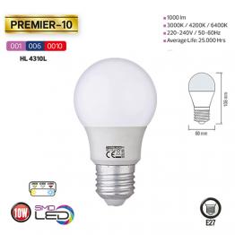10x HL4310L LED Lampe Birnen Leuchtmittel E27, 10W, kaltweiss