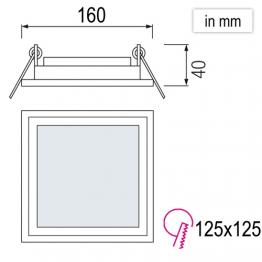 12W Glas Design LED Panel Einbaustrahler Deckenleuchte Eckig Lichtpanel kaltweiss HL685LG