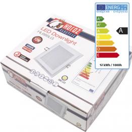 12W Glas Design LED Panel Einbaustrahler Deckenleuchte Eckig Lichtpanel kaltweiss HL685LG
