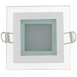 6W Glas Design LED Panel Einbaustrahler Deckenleuchte Eckig Lichtpanel neutralweiss HL684LG