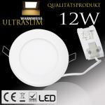 12W Ultraslim LED Panel Einbaustrahler Deckenleuchte Rund Lampe weiss Warmwei HL977L