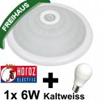 1x 6W LED Kaltweiss 6400K Deckenlampe mit Bewegungsmelder 360 Sensor