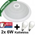 2x 6W LED Kaltweiss 6400K Deckenlampe mit Bewegungsmelder 360 Sensor
