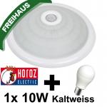 1x 10W LED Kaltweiss 6400K Deckenlampe mit Bewegungsmelder 360 Sensor