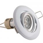 EINBAUSPOT WEISS SCHWENKBAR MIT 3W High Power LED GU10 HL750 kaltweiss