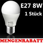 LED Leuchtmittel E27 Birne Tropfenform, 8W, Warmweiss od Kaltweiss HL4308L