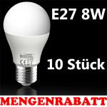 10 Stck LED Leuchtmittel Glhbirne E27, 8W, Warmweiss HL4308L